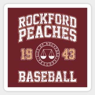 Rockford Peaches Baseball Magnet